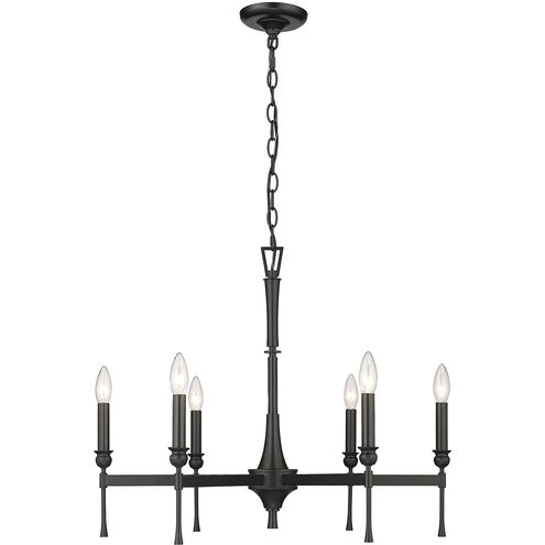 Landon 6 Light 26 inch Matte Black Chandelier Ceiling Light